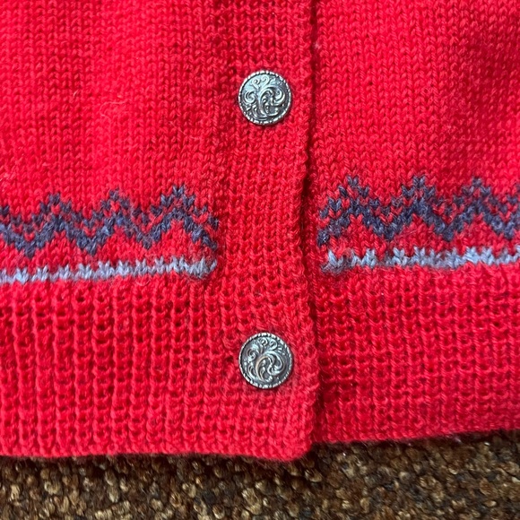 Dale of Norway Red and Blue Patterned Cardigan, fits like women's M - Picture 4 of 6
